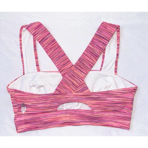 Free People Movement Roll Out Sports Bra Pink MultiColor Sz Medium - Picture 4 of 5